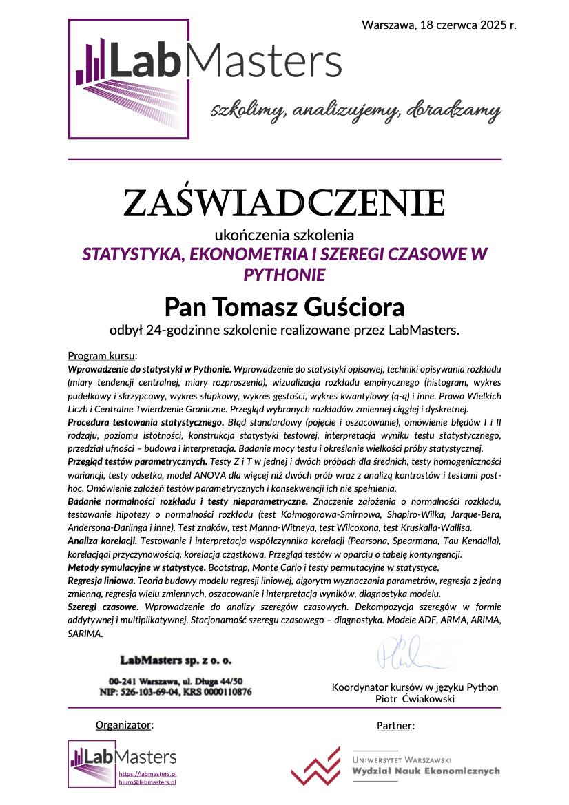 2025-06: Analiza danych w Pythonie - Labmasters