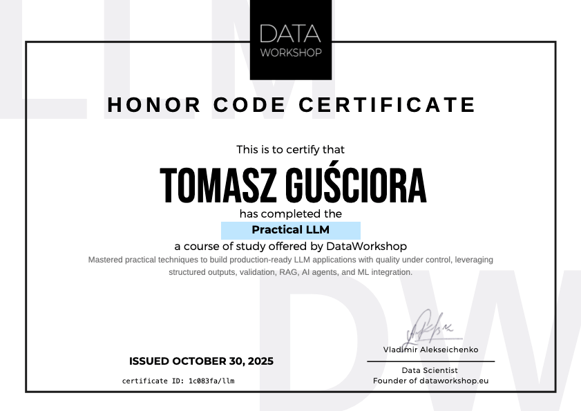 2025-11: Praktyczny LLM - DataWorkshop