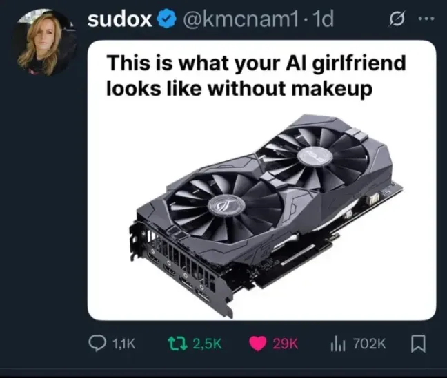 Twitter meme about AI girlfriends