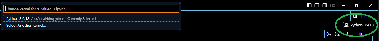 Select python kernel